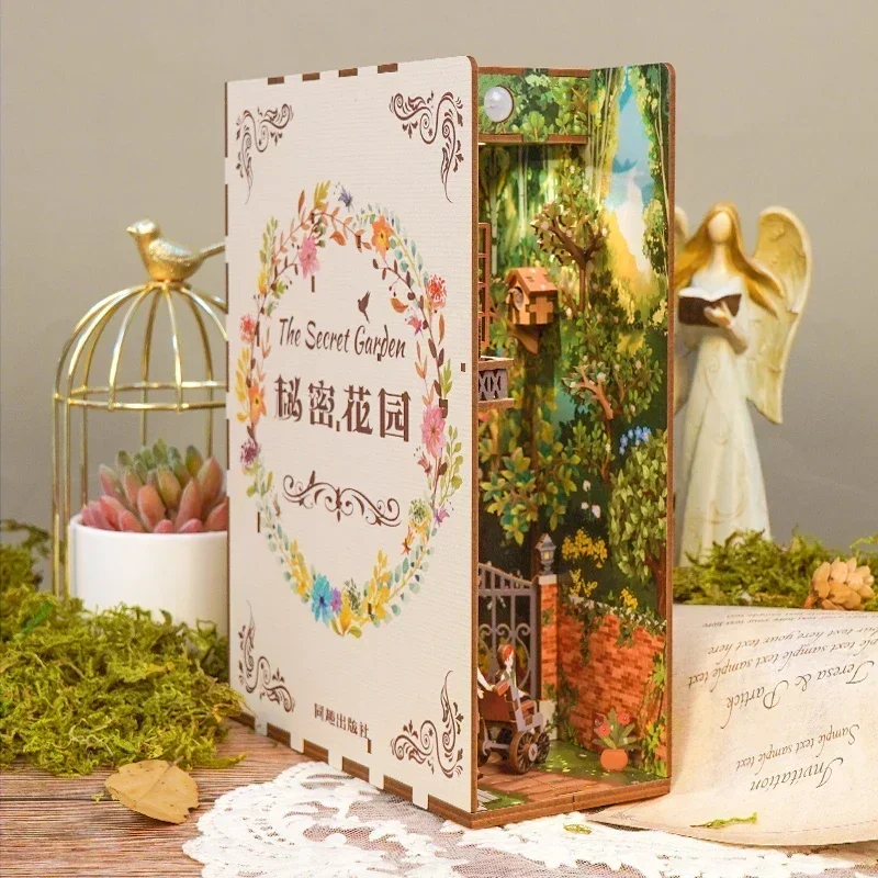 Diy Wooden Book Nook Kit Shelf Insert - Kendin Yap Ahşap Kitap Köşesi Raf