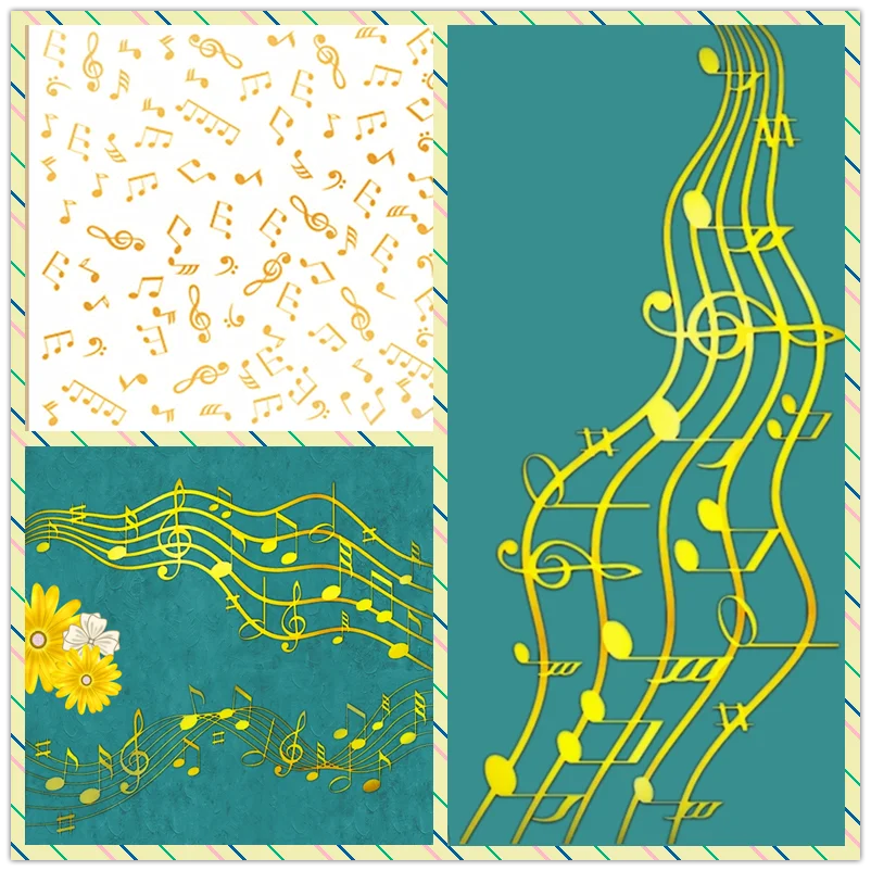 Blank Sheet Music Notebook - Notlar Müzik Arka Plan Sıcak Folyo