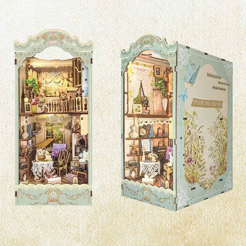 Masal Kasabası Kitaplık Orman  - Diy Wooden Book Nook Kit Shelf Insert incelemesi ve fiyatı