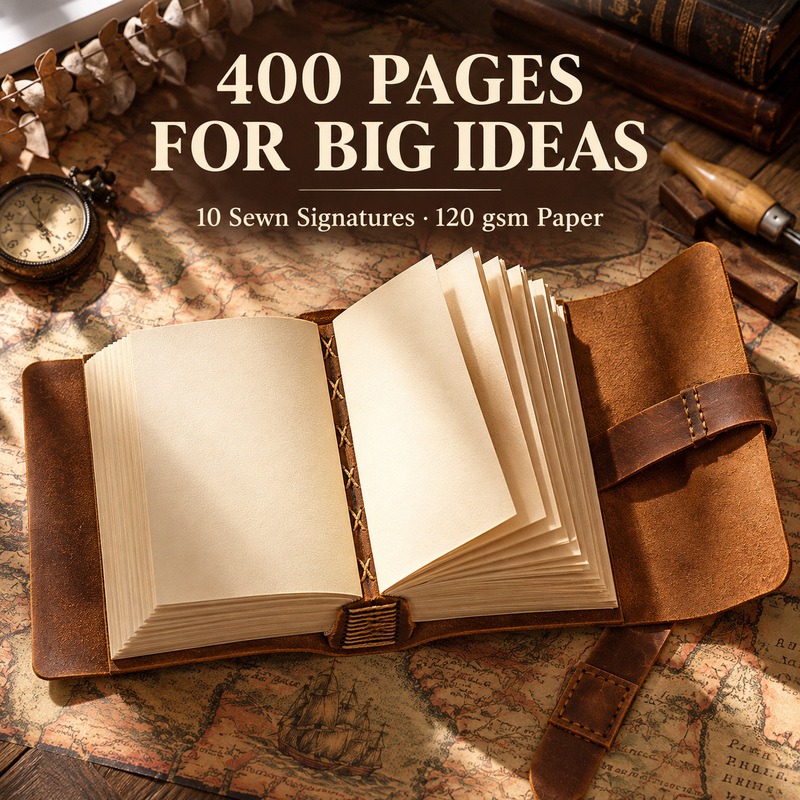 El Yapımı Deri Seyahat Defteri - Vintage Leather Journal Notebook incelemesi ve fiyatı